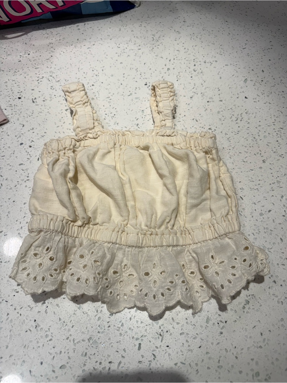 Old Navy Toddler Eyelet Ruffle Tank Top with Smocked Bodice